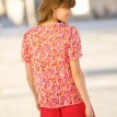 Gombos voile blúz, nyomtatott mintával