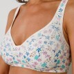 Bavlnená podprsenka pre ženy po operácii prsníka s potlačou kvetín, bez kostíc