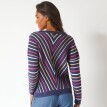 Pulóver s prúžkami a výstrihom do V