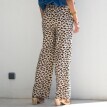 Elastyczne spodnie z wysokim stanem w lamparcie cętki