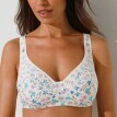 Bavlnená podprsenka pre ženy po operácii prsníka s potlačou kvetín, bez kostíc