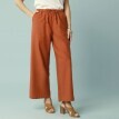 Spodnie z szerokimi nogawkami dla drobnej sylwetki, wiskoza-bawełna-len