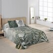 Prešívaná prikrývka na posteľ Natura s potlačou listov