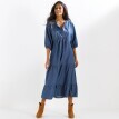 Dlhé rozšírené šaty z denimu