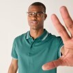 Koszulka polo z krótkim rękawem z dzianiny piqué z paskami na rękawach i kołnierzyku