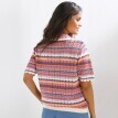 Ažúrová prúžkovaná blúzka s golierom