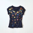 Rovné tričko s kulatým výstřihem, potisk motýli