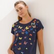 Rovné tričko s kulatým výstřihem, potisk motýli