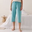 Spodnie piżamowe 3/4 gładkie ze ściągaczem