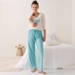 Jednokolorowe spodnie piżamowe ze ściągaczem