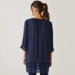 Tunika z krepy z rękawami 3/4 i makramą