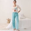 Jednokolorowe spodnie piżamowe ze ściągaczem