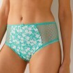 Sada 4 kalhotek maxi Tropea ze strečového žerzeje s krajkou, jednobarevné + s potiskem květin
