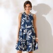 Krátke šaty s potlačou a bez rukávov