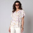Bluzka koszulowa z kwiatowym nadrukiem