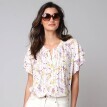 Bluzka koszulowa z kwiatowym nadrukiem