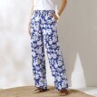 Vzdušné široké nohavice s rastlinnou potlačou
