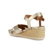 Sandály na klínovém podpatku Ischia Corda, béžová
