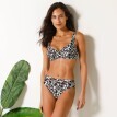 Plavkové midi nohavičky Saravia s potlačou