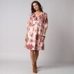 Коротка сукня з рюшами та принтом