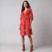 Коротка сукня з рюшами та принтом
