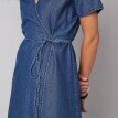 Džínové šaty s překřížením