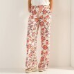 Široké vzdušné kalhoty s potiskem indických květů