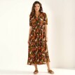 Dlhé volánové šaty s potlačou