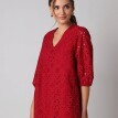 Сукня з вишивкою мадейри та рукавами 3/4
