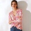 Žabkovaná blúzka s potlačou