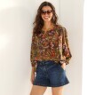 Блузка-сорочка з рукавами 3/4