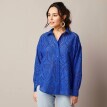 Košeľová blúzka s madeirovou výšivkou