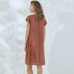 Egyszínű ruha makraméval, krepp