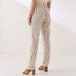 Повітряні смугасті штани чінос із суміші бавовни та льону