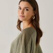 Úpletová halenka se širokými rukávy k loktům a metalickými vlákny
