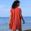 Однотонна пляжна коротка крепова сукня-сорочка