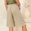 Широкі бермуди з лляною сумішшю