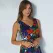 Rochie midi evazată fără mâneci cu imprimeu