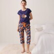 Bluzka piżamowa z krótkim rękawem i nadrukiem tropikalnym