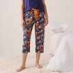Pantaloni de pijama 3/4 cu talie elastică și imprimeu tropical