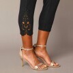 Legginsy 3/4 z makramą i gumką w pasie