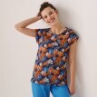 Bluzka piżamowa z krótkim rękawem i nadrukiem tropikalnym
