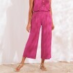 Штани однотонні шириною 7/8 з еластичною талією