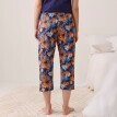 Pantaloni de pijama 3/4 cu talie elastică și imprimeu tropical