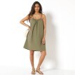 Mušelínové krátké šaty s ramínky na zavázání