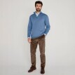 Pulóver z vlny merino so stojačikom na zips