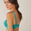 Jednokolorowy obcisły biustonosz Confidence Lingerie z elastycznej bawełny z ażurowym haftem, na fiszbinach