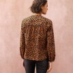 Propínací halenka s mao límečkem, potisk leopard