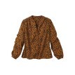Propínací halenka s mao límečkem, potisk leopard