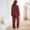 Pyžamo s dlouhými rukávy a kostýmkovým límcem, potisk květin